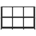 vidaXL Polica s dizajnom 6 kociek čierna 103x30x72,5 cm látka