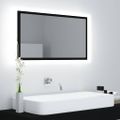 vidaXL Kúpeľňové LED zrkadlo čierne 80x8,5x37 cm akryl