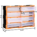 vidaXL Organizér s 8 veľkými zásuvkami 52x16x37 cm