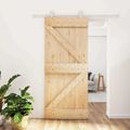 vidaXL Posuvné dvere 90 x 210 cm Borovicový masív Prírodná a biela