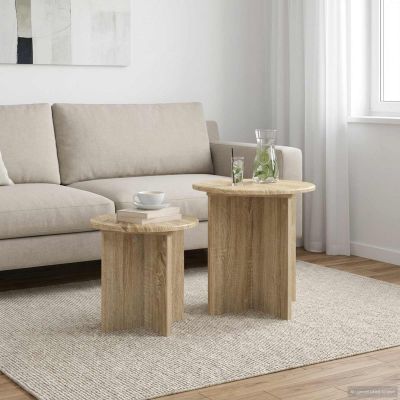 vidaXL Sada príručných stolíkov 2 pcs Dub sonoma Konštruované drevo