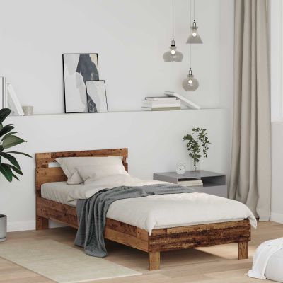 vidaXL Rám postele Staré drevo 75 x 190 cm Kompozitné drevo