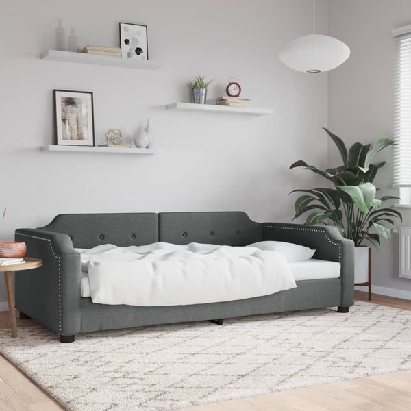 vidaXL Posteľný rám tmavosivý 100x200 cm látka