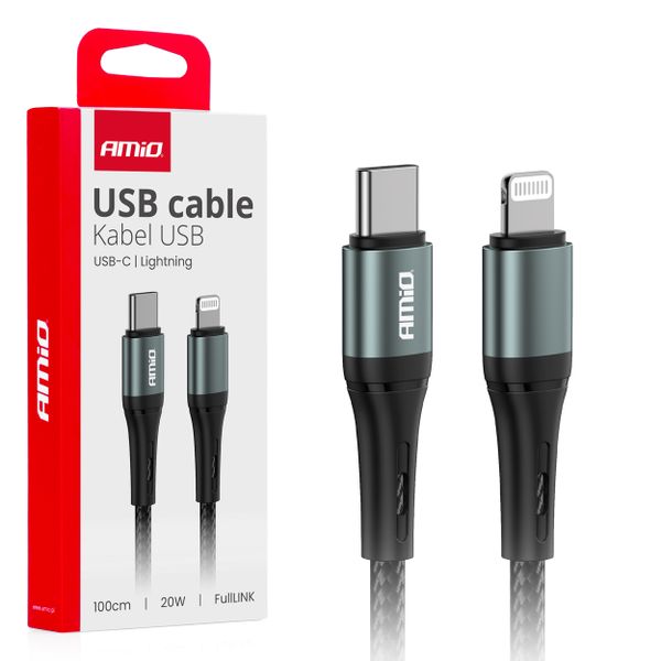 Kábel 'USB-C na Lightning 20W 100cm FullLINK AMIO-03916'