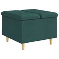 vidaXL Ottoman s Úložným Priestorom Tmavozelená 60 x 60 x 45 cm látka
