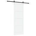 vidaXL Posuvné dvere 83 x 232 cm Borovicový masív Biela a čierna