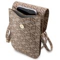 Taška na telefón Guess GUWBHGCFSEW hnedá Wallet GCube Stripe