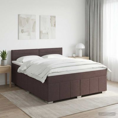 vidaXL Posteľ boxspring s matracom Tmavohnedá 180 x 200 cm Látka