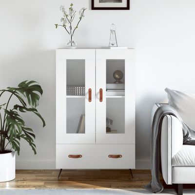 vidaXL Vysoká skrinka biela 69,5x31x115 cm kompozitné drevo