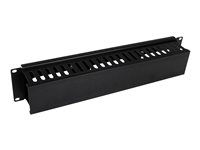 Startech Horizontal 2U Server Rack Cable Management Finger Duct w/ Cover - 19" Network Rack Wire Duct Raceway Panel - Slotted Wire Duct (CMDUCT2U) - Stojanový panel na usporiadanie káblov - čierna - 2U - 19" - pre P/N: RACK-18U-20-WALL-OA, RACK-21U-20-WALL-OA, RK3236BKF, RK4236BKB, RKQMCAB12V2