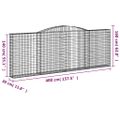 vidaXL Oblúkové gabionové koše 4 ks 400x30x140/160 cm pozink. železo