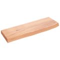vidaXL Nástenná polica bledohnedá 60x20x4 cm ošetrený dubový masív