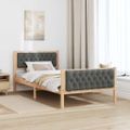 vidaXL Rám postele Tmavo šedá 100 x 200 cm Masívne borovicové drevo
