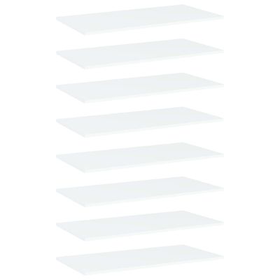 vidaXL Prídavné police 8 ks, biele 80x40x1,5 cm, drevotrieska