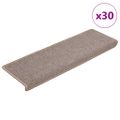 vidaXL Schodové rohože 30 ks 65x21x4 cm svetlohnedé s obdĺžnikovým okrajom