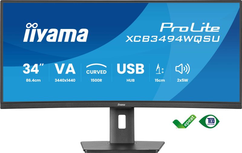 iiyama ProLite/XCB3494WQSU-B1/34''/VA/wQHD/120Hz/0,4ms/Black/3R