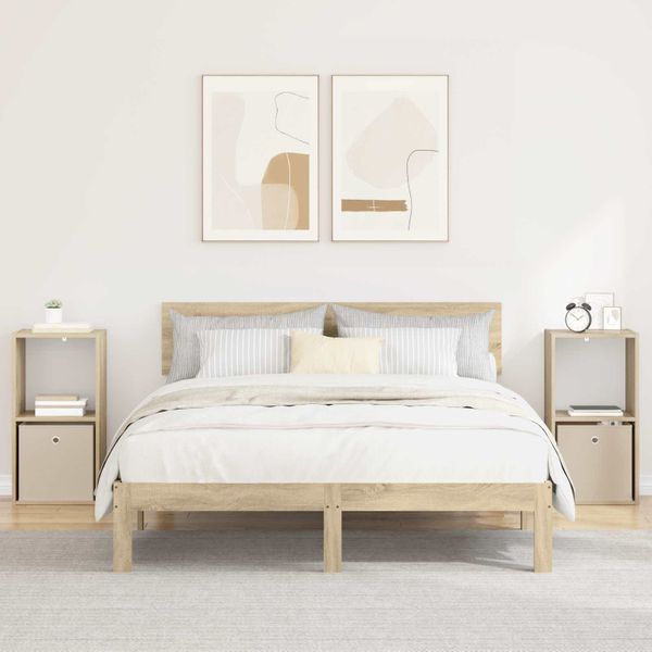 vidaXL Nočný stolík so zásuvkou 2 pcs Sonoma dub 35 x 32 x 68,5 cm