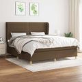 vidaXL Boxspring posteľ s matracom tmavohnedá 160x200 cm látka