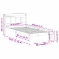 vidaXL Rám postele Hnedá 90 x 200 cm Masívne borovicové drevo