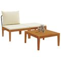 vidaXL 3 ks Záhradný lounge set s vankúšmi Prírodná