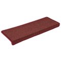 vidaXL Schodové rohože 30 ks 65x21x4 cm bordové s obdĺžnikovým okrajom