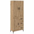 vidaXL Highboard Remeselný dub 69,5 x 34 x 180 cm Kompozitné drevo