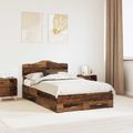vidaXL Rám postele Staré drevo 135 x 190 cm Kompozitné drevo
