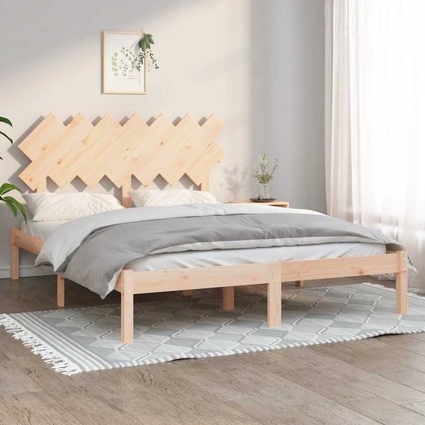 vidaXL Posteľný rám 150x200 cm King masívne drevo