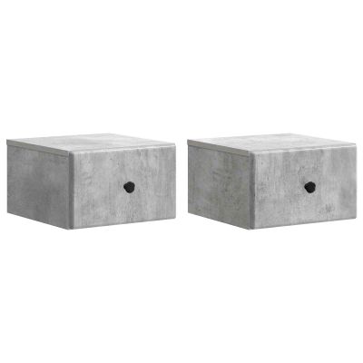 vidaXL Nástenná nočná skrinka 2 pcs Betónovo sivá 34,5 x 33 x 20 cm