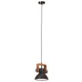 vidaXL Industriálna závesná lampa 25 W, čierna, okrúhla 19 cm E27