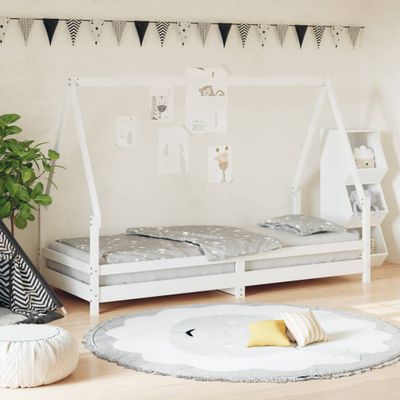 vidaXL Rám detskej postele biely 80x200 cm masívna borovica