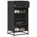 vidaXL Regál na topánky čierna 48x38x97,5 cm spracované drevo