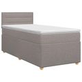 vidaXL Posteľ boxspring s matracom Sivohnedá 90 x 190 cm Látka