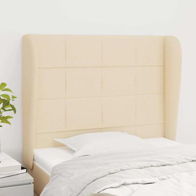vidaXL Čelo postele so záhybmi krémové 83x23x118/128 cm látka