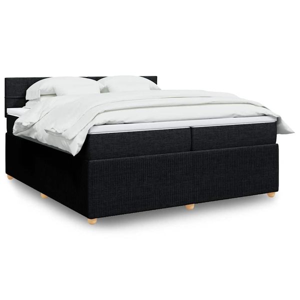 vidaXL Boxspring posteľ s matracom čierna 200x200 cm látka