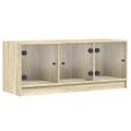 vidaXL TV skrinka so sklenenými dvierkami dub sonoma 102x37x42 cm