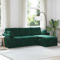vidaXL Pohovka Tmavozelená 228 x 134 x 80 cm Zamat