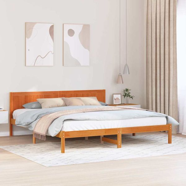 vidaXL Rám postele Hnedá 180 x 200 cm Borovicový masív