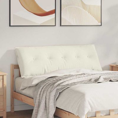 vidaXL Poduška na chrbát Krémová 140 x 50 cm Kordúrová tkanina