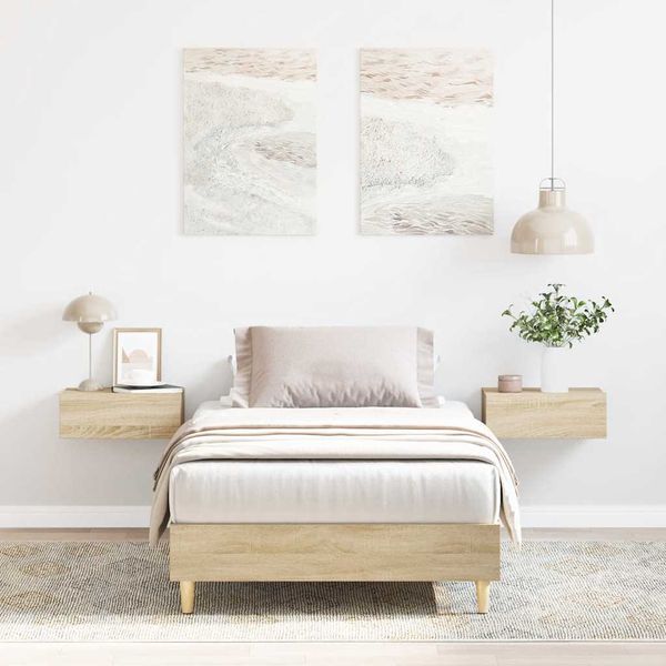 vidaXL Posteľný rám bez matraca dub sonoma 75x190 cm kompozitné drevo