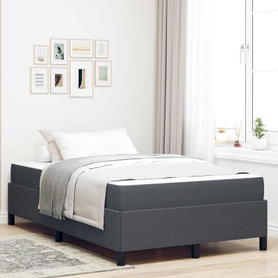 vidaXL Rám postele s matracmi Tmavo šedá 120 x 200 cm látka