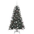 vidaXL Umelý vianočný stromček Zelená 150 cm PVC, plast a oceľ