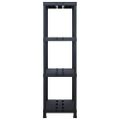 vidaXL Regál s úložnými poličkami čierny 90x40x138 cm plastový 220 kg