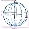 vidaXL Lopta 96 LED Studená biela 31,5 x 31,5 x 32 cm Kov