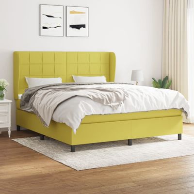 vidaXL Boxspring posteľ s matracom zelená 160x200 cm látka