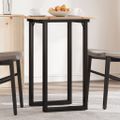 vidaXL Jedálenský stolík v tvare O 50x50x75 cm borovica a oceľ