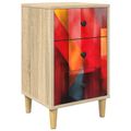 vidaXL Nočný stolík HEESCH Dub sonoma 36 x 33 x 60 cm Kompozitné drevo
