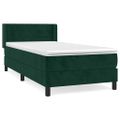 vidaXL Posteľný rám boxsping s matracom tmavozelený 90x190 cm zamat