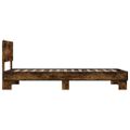 vidaXL Posteľný rám dymový dub 75x190 cm kompozitné drevo a kov