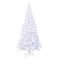 vidaXL Umelý vianočný stromček s 300 LED-i Biela 210 cm PVC a oceľ